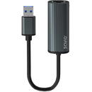 SAVIO SAVIO Adapter USB-A 3.1 Gen.1 (M) to RJ-45 Gigabit Ethernet (F), 1000 Mbps, AK-55, grey