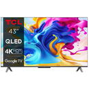 TCL QLED 43C645, 108 cm, Smart Google TV, 4K Ultra HD, Clasa G