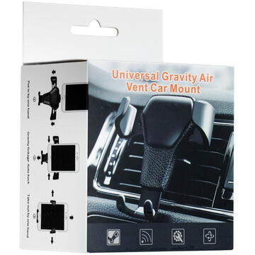 Hurtel Car Holder H01 Black gravity car holder for the ventilation grille