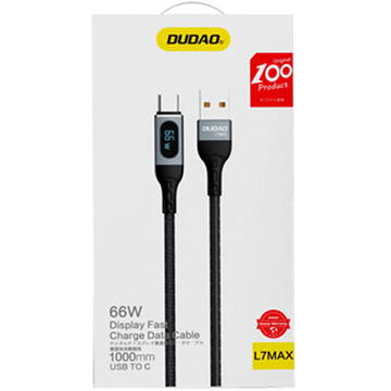 Dudao USB cable - USB Type C fast charging PD 66W 1m black (L7Max)