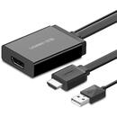 UGREEN Ugreen unidirectional HDMI adapter (male) - Display Port (female) + USB (for power supply) video adapter 0.5m black (MM107)
