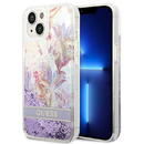 Guess GUHCP14MLFLSU iPhone 14 Plus 6.7 "violet / purple hardcase Flower Liquid Glitter