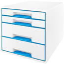 Leitz Cabinet cu sertare LEITZ Wow, 4 sertare - alb/albastru