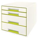 Cabinet cu sertare LEITZ Wow, 4 sertare - alb/verde