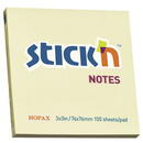 Stick'n Notes autoadeziv 76 x 76 mm, 100 file, Stick"n - galben pastel