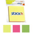 Stick'n Notes autoadeziv 76 x 76 mm, 3 x 50 file/set, Stick"n - 3 culori fosforescente
