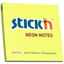 Stick'n Notes autoadeziv 76 x 76 mm, 100 file, Stick"n - galben neon