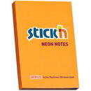 Stick'n Notes autoadeziv 76 x 51 mm, 100 file, Stick"n - portocaliu neon
