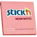 Stick'n Notes autoadeziv 76 x 76 mm, 100 file, Stick"n - corai neon