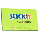 Stick'n Notes autoadeziv 76 x 127 mm, 100 file, Stick"n - verde neon