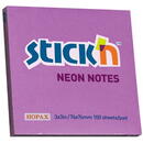 Stick'n Notes autoadeziv 76 x 76 mm, 100 file, Stick"n - mov neon