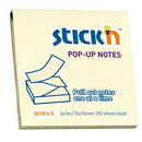 Stick'n Notes autoadeziv 76 x 76 mm, 100 file, Stick"n Pop-up - galben pastel