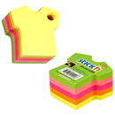 Stick'n Notes autoadeziv Die-Cut - tricou, 70 x 70 mm, 400 file, Stick"n - 5 culori fluorescente
