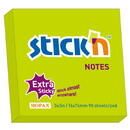 Stick'n Notes autoadeziv extra-sticky 76 x 76mm, 90 file, Stick"n - verde neon