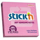 Stick'n Notes autoadeziv 360, 76 x 76mm, 100 file, Stick"n - roz