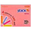 Stick'n Magic notes autoadeziv 76 x 101 mm, 100 file, Stick"n Magic Notes - 4 culori neon