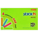 Stick'n Magic notes autoadeziv 76 x 127 mm, 100 file, Stick"n Magic Notes - 4 culori neon