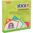 Stick'n Notes autoadeziv 70 x 70 mm, 4 x 25 file, Stick"n Diamond - alb cu margine colorata