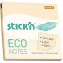 Stick'n Notes autoadeziv 76 x 76 mm, 100 file, Stick"n Eco - galben pastel