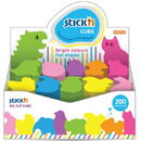 Stick'n Display Stick"n Cube Animals - Birds - Fishes, 200 file/cub, 3 x 10 cuburi/display - neon asortate