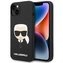 Karl Lagerfeld Husa telefon Karl Lagerfeld pentru iPhone 14 Plus, Karl Head, Silicon lichid, Negru