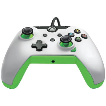PDP Wired Controller - Neon White, Gamepad (white/green, for Xbox Series X|S, Xbox One, PC)