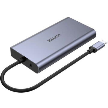 UNITEK D1019B USB-C Hub 8W1 USB-C 3.1, PD 100W