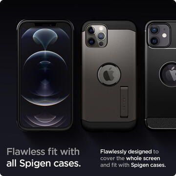 Folie Protectie Ecran Spigen EZ FIT pentru Apple iPhone 12 / Apple iPhone 12 Pro, Sticla securizata, Set 2 bucati AGL01801