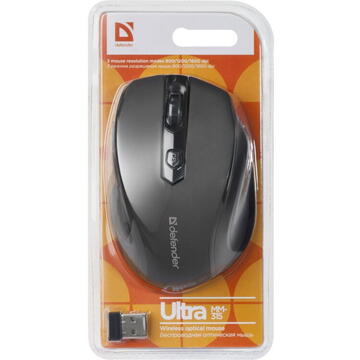 Mouse defender ULTRA MM-315 RF 1600 DPI, Negru