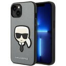 Karl Lagerfeld Karl Lagerfeld KLHCP14SSAPKHG iPhone 14 6,1" srebrny/silver hardcase Saffiano Karl`s Head Patch