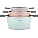 Set 3 oale antiaderente din aluminiu turnat sub presiune Zass Gourmet ZG-ACS 02 , Pastel