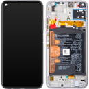 Display - Touchscreen Huawei P40 lite, Cu Rama, acumulator si piese, Argintiu (Breathing Crystal), Service Pack 02353KFV