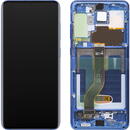 Display - Touchscreen Samsung Galaxy S20+ / Samsung Galaxy S20+ 5G, Cu Rama, Albastru (Aura Blue), Service Pack GH82-22134H