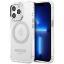 Husă Guess Metal Outline MagSafe pentru iPhone 13 Pro / 13, Argintiu