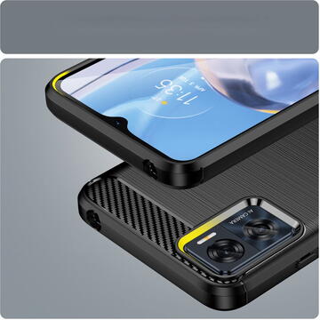 Husa Hurtel Carbon Case for Motorola Moto E22 / Moto E22i flexible silicone carbon cover black