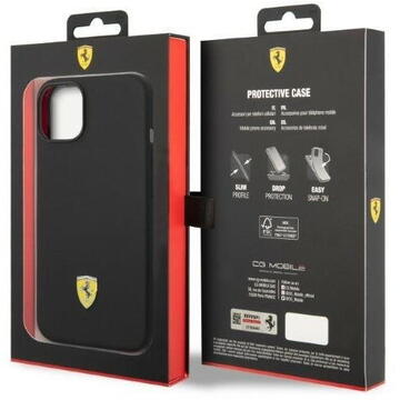 Husa Ferrari FEHMSIP14MBK iPhone 14 Plus 6.7&quot; black/black hardcase Silicone Metal Logo Magsafe