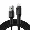 Green Cell Cable USB-A for Lightning Green Cell GC PowerStream, 200cm for iPhone, iPad, iPod, quick charging