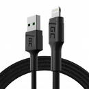Green Cell Cable USB-A for Lightning Green Cell GC PowerStream, 120cm for iPhone, iPad, iPod, quick charging