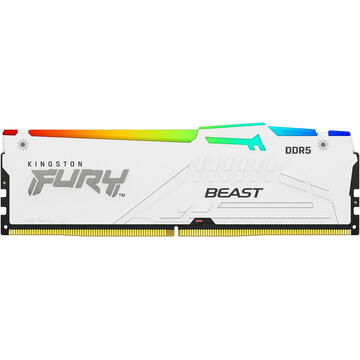 Memorie Kingston Fury Beast RGB White AMD EXPO/Intel XMP 3.0, 16GB, DDR5-6000MHz, CL36