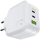 GC PowerGaN 65W 2x USB-C Power Delivery, 1x USB-A  Quick Charge 3.0 Alb