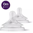 Philips-Avent Tetina Philips Avent Natural Response SCY961/02, 0 luni, tetina care functioneaza ca sanul mamei, tetina fara scurgeri, debit 1, fara BPA, 2 bucati
