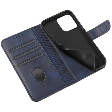 Husa Hurtel Magnet Case for Samsung Galaxy S23 Ultra Cover with Flip Wallet Stand Blue