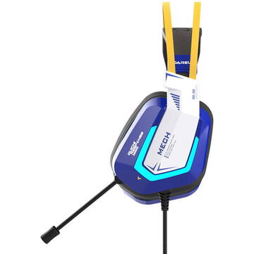 Casti Gaming headphones Dareu EH732 USB RGB Albastru