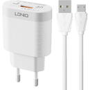 Ldnio Wall charger LDNIO A303Q USB 18W + MicroUSB cable
