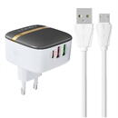 Ldnio Wall charger LDNIO A3513Q 2USB, USB-C 32W + MicroUSB cable