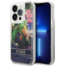 Guess GUHCP14LLFLSB iPhone 14 Pro 6.1 "blue / blue hardcase Flower Liquid Glitter