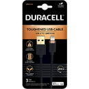 Cablu Duracell USB-A to Lightning C89 2mBlack