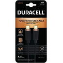 DURACELL Cablu Duracell USB-C to USB-C 1mBlack