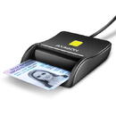 AXAGON CRE-SM3N, USB-A, Cititor de carduri Smart Card FlatReader