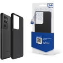 3mk Silicone Case Husa pentru Samsung Galaxy S21 Ultra 5G , Negru,Spate telefon,Silicon